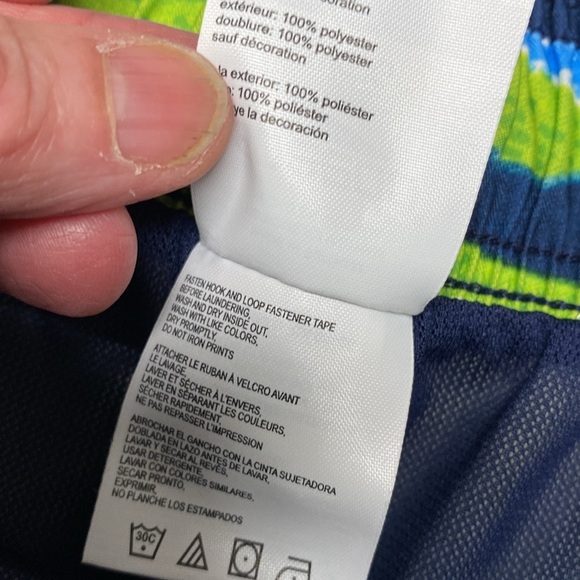 Speedo Beach Trunks Men's Large Blue Green Lined - Picture 4 of 6